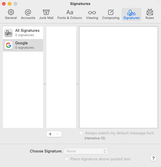 Apple Mail macOS e-mailhandtekeningen overzicht