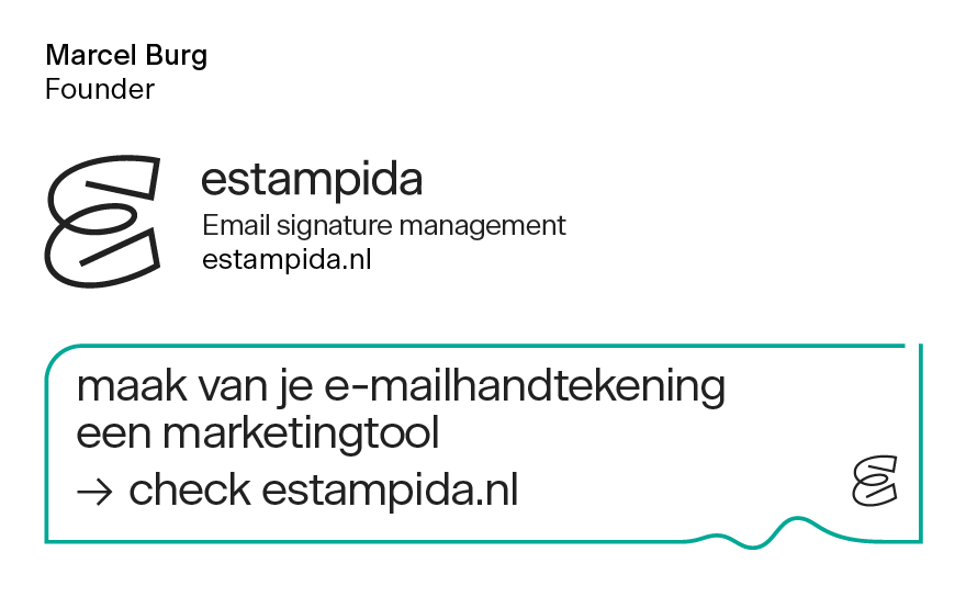 E-mailhandtekening van Estampida met campagne banner
