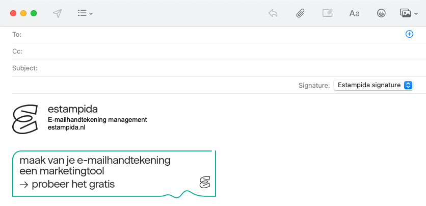 Apple Mail macOS e‑mailhandtekening resultaat versturen e‑mail