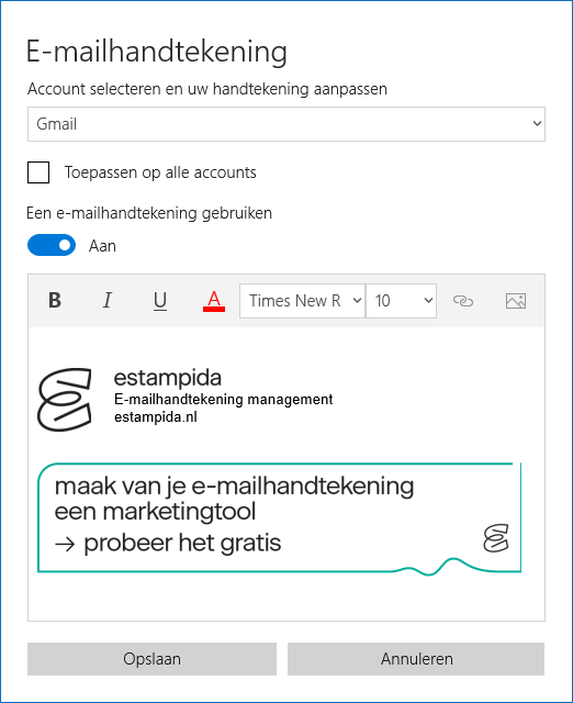 Windows 10 mail e-mailhandtekening instellen